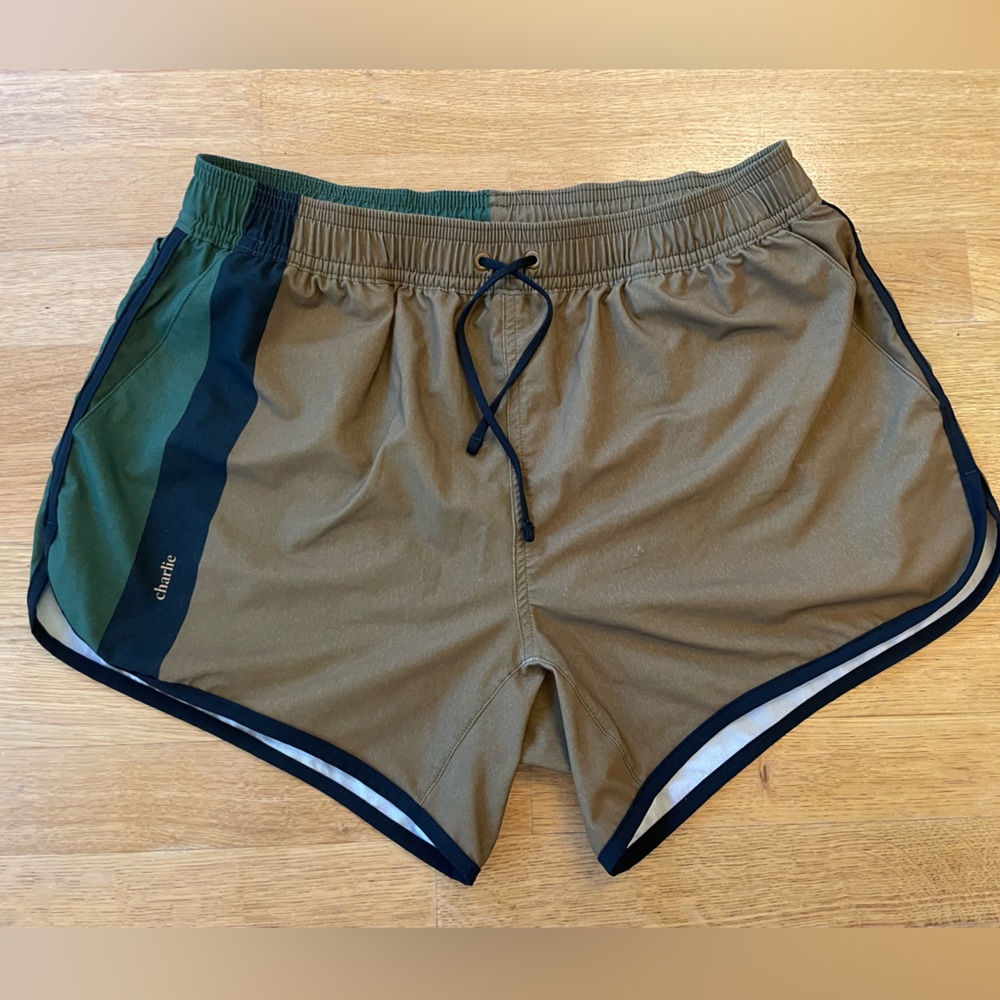 Charlie Beach Short in Green / Tan / Black